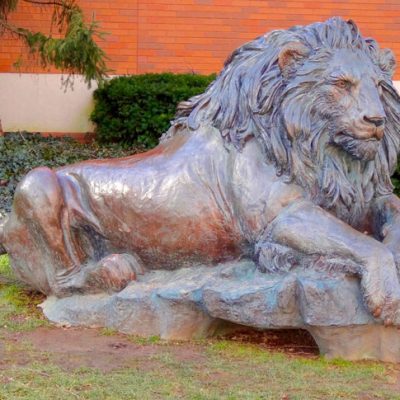 Beautiful modern artwork sitting lion statue garden DZL-D572