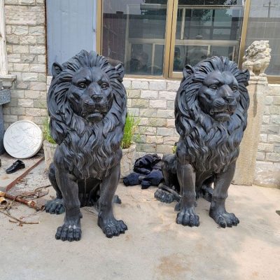 Have mold factory professional hand made artwork bronze pair lion statue DZL-D578