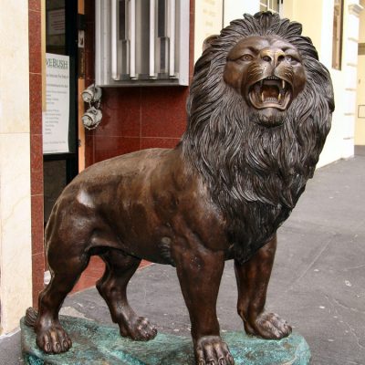 Outside standing high quality artwork brass lion statue DZL-D569