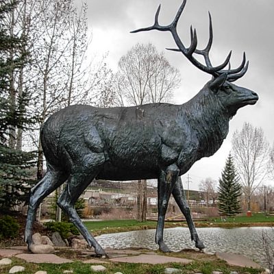 Forest hand made artwork life size antique bronze elk statue DZD-D632