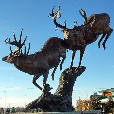 Top technology best quality animal artwork brass outdoor deer statues DZD-D627