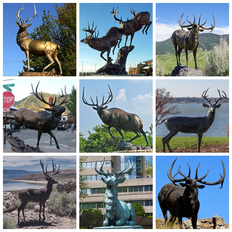 Home indoor artwork best quality casting garden deer statue DZD-D639