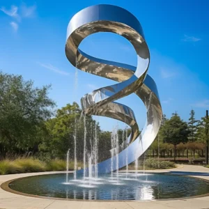 Modern Metal Water Fountain Garden Art Sculpture